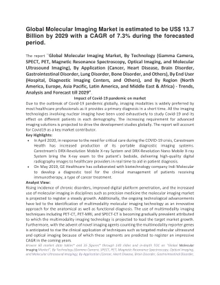 global molecular imaging market is estimated