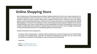 online shopping store