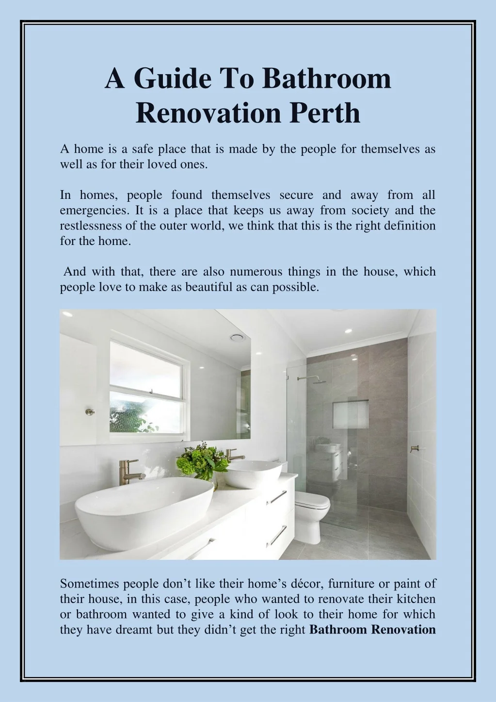 PPT - A guide to bathroom renovation Perth PowerPoint Presentation ...