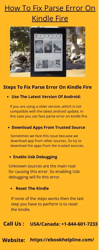 how to fix parse error on kindle fire