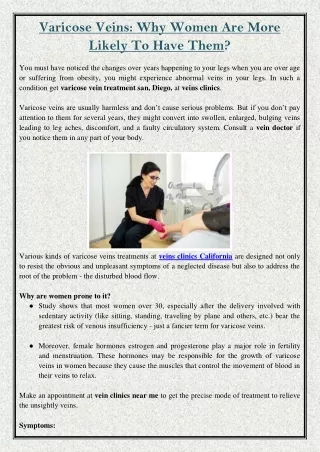 Varicose Veins Why Women Are More Likely To Have Them