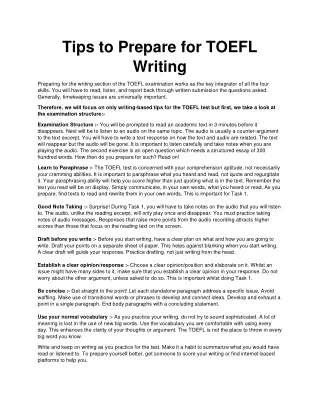 Tips to Prepare for TOEFL Writing