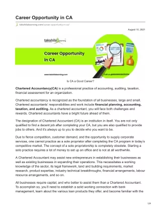 career opportunity in ca