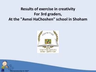 results of exercise in creativity for 3rd graders