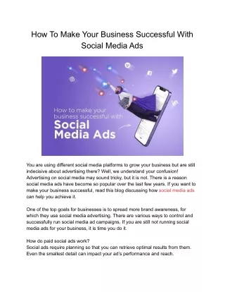 How to make your business successful with social media ads