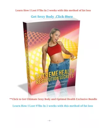 Extreme Health Resolution Secrets