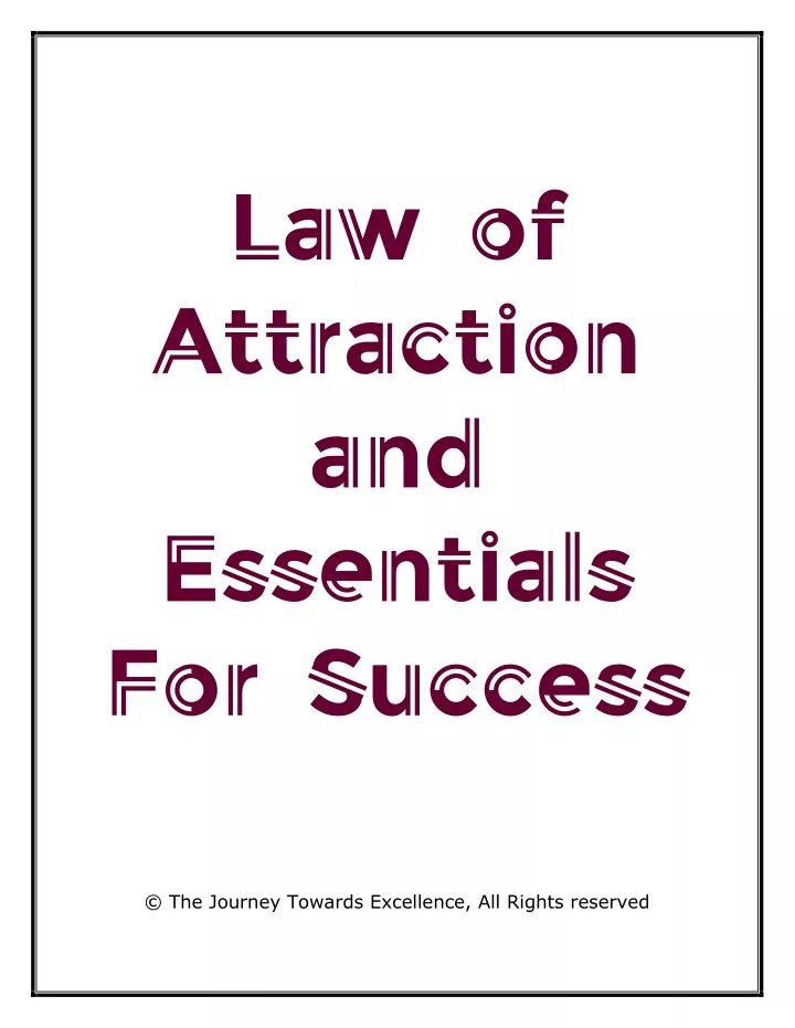 law of attraction and essentials for success