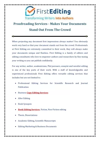 proofreading services makes your documents