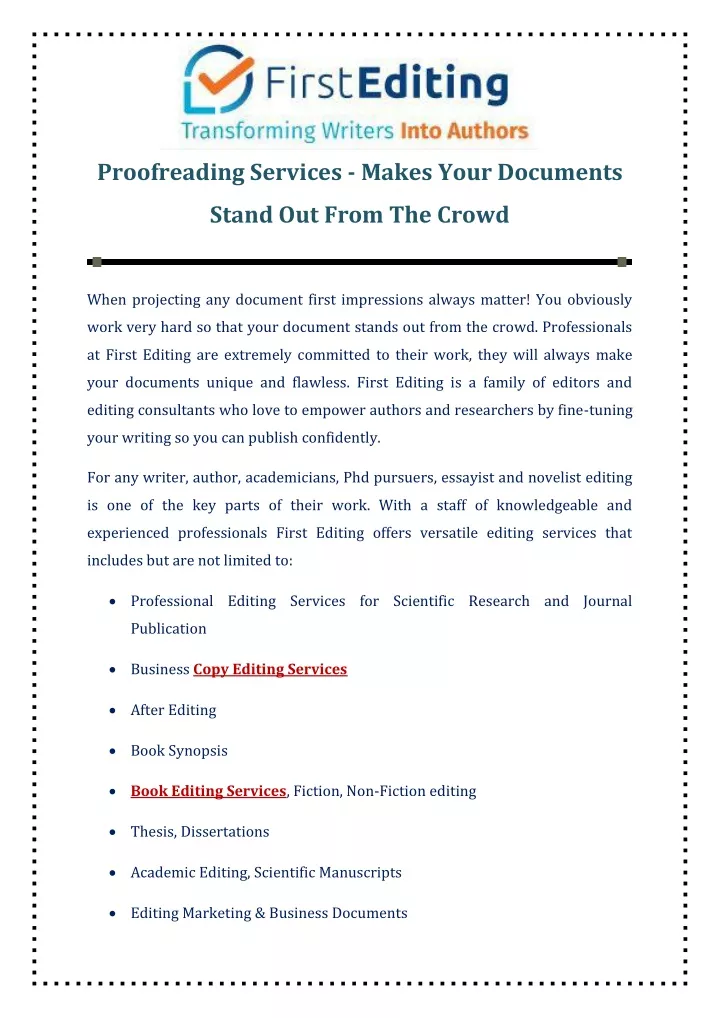 proofreading services makes your documents