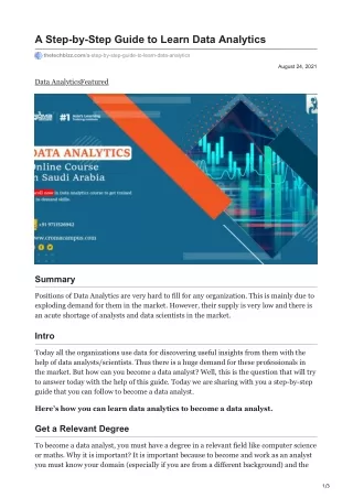 a step by step guide to learn data analytics