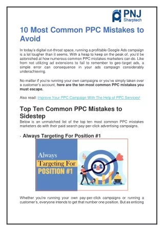 10 Most Common PPC Mistakes to Avoid