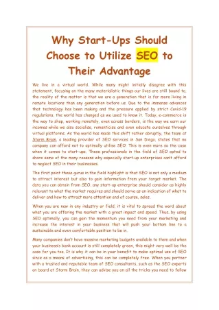 why start ups should choose to utilize