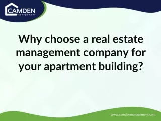 Why choose a real estate management company for your apartment building?