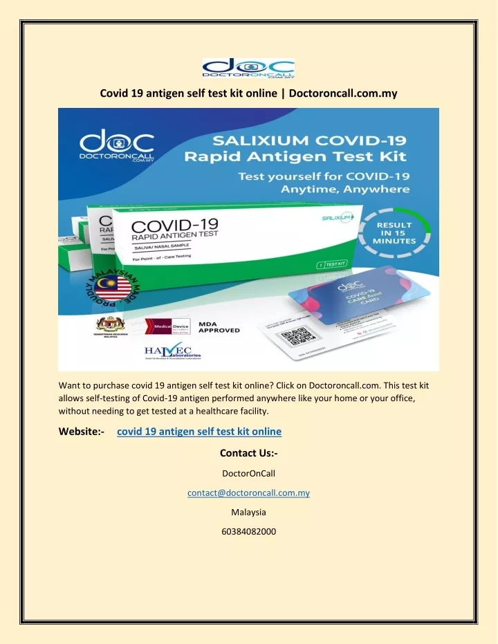 covid 19 antigen self test kit online