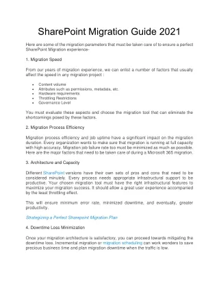 SharePoint Migration Guide 2021