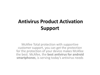 Antivirus Activation Support