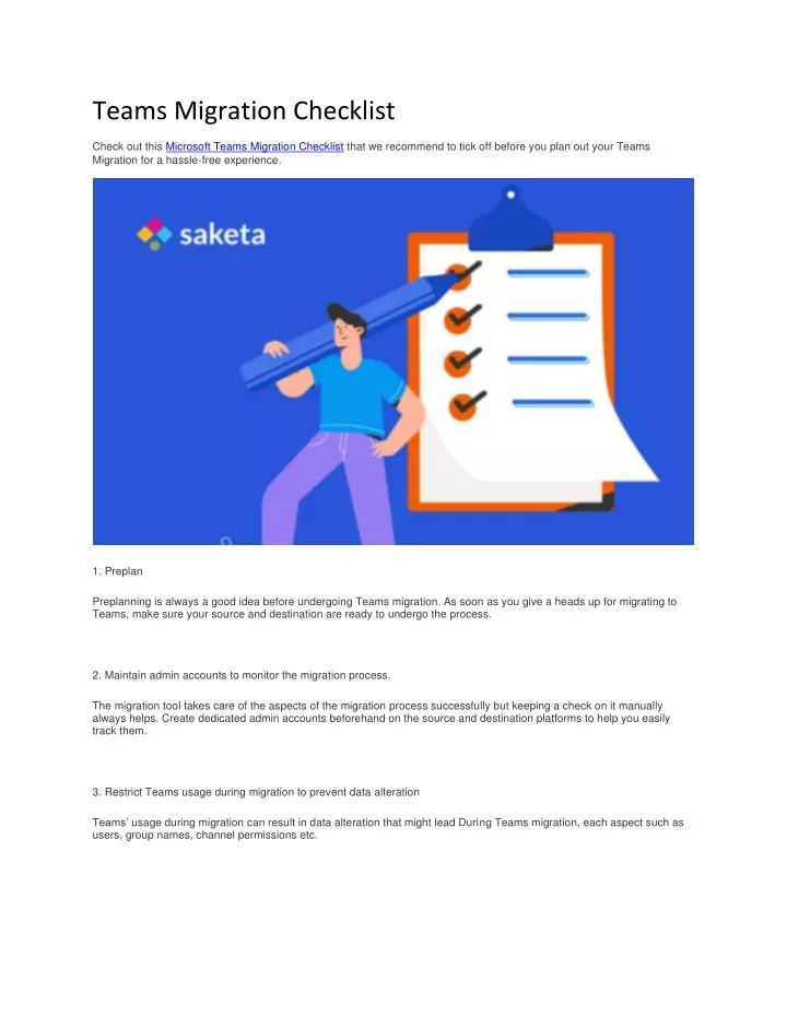 teams migration checklist