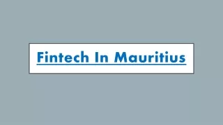 Fintech in Mauritius - TBI Mauritius