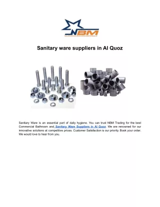 Sanitary ware suppliers in Al Quoz
