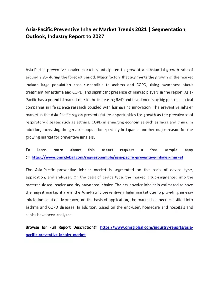 asia pacific preventive inhaler market trends