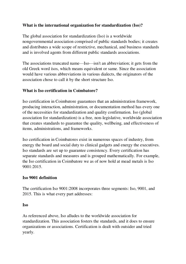 PPT - What is the international organization for standardization ...