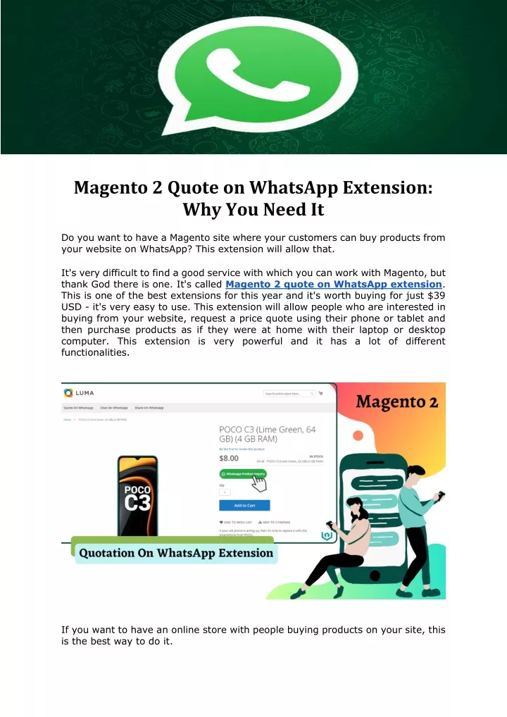 magento 2 quote on whatsapp extension