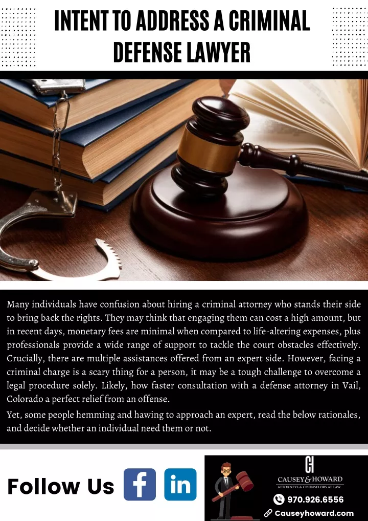 intent to address a criminal defense lawyer