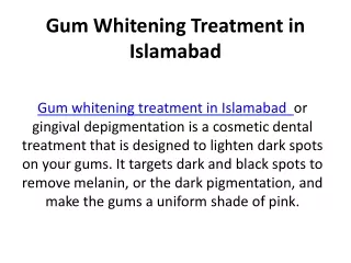 Gum Whitening Treatment in Islamabad
