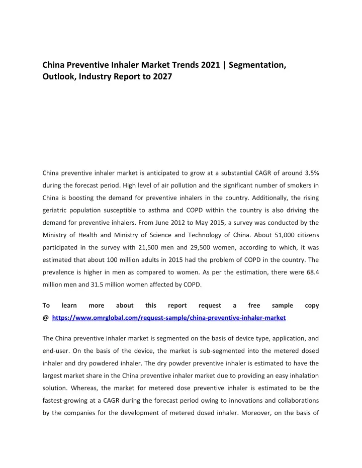 china preventive inhaler market trends 2021