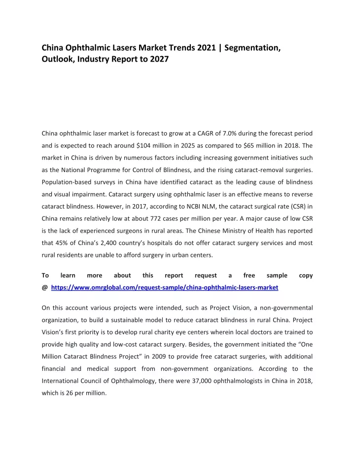 china ophthalmic lasers market trends 2021