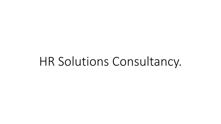 hr solutions consultancy
