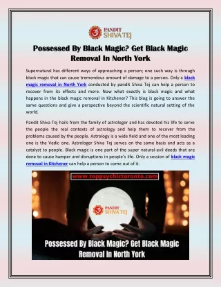 Possessed By Black Magic Get Black Magic Removal In North York