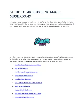 Order Magic Mushrooms Online