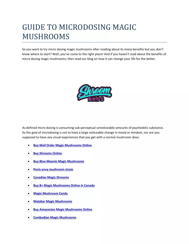 guide to microdosing magic mushrooms