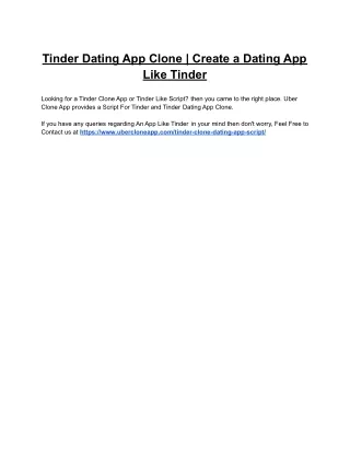 tinder dating app clone create a dating app like