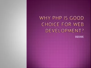why php is good choice for web development