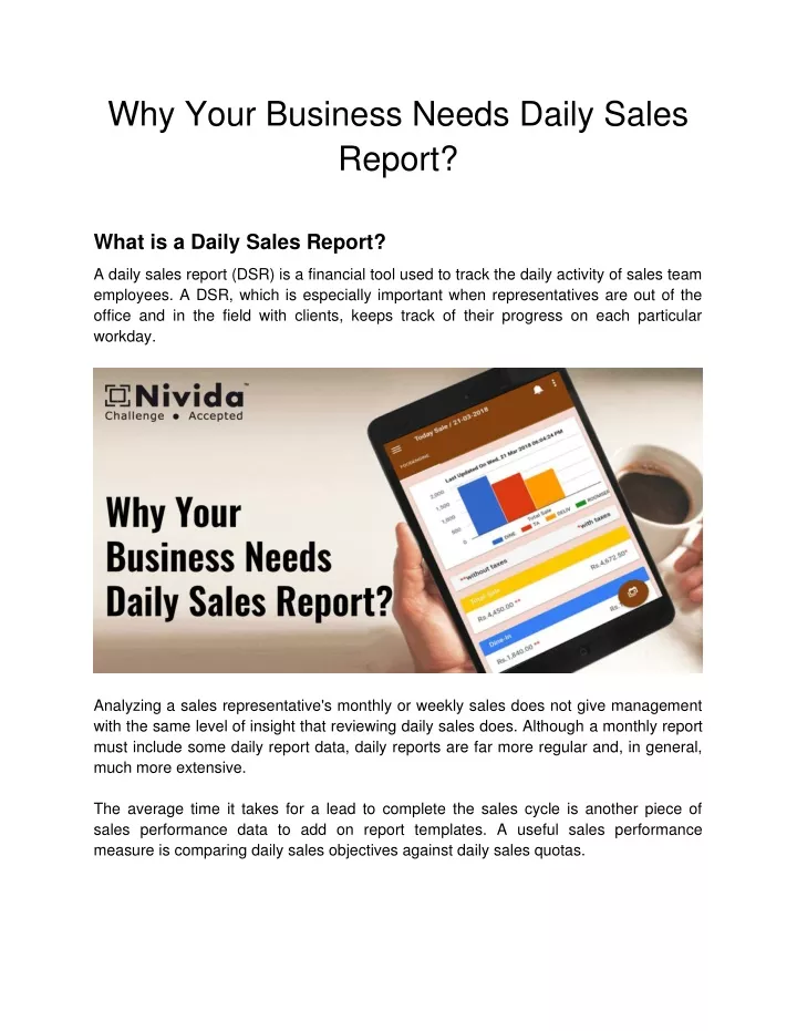 why your business needs daily sales report