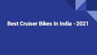 best cruiser bikes in india 2021