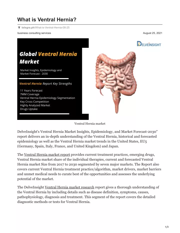 what is ventral hernia