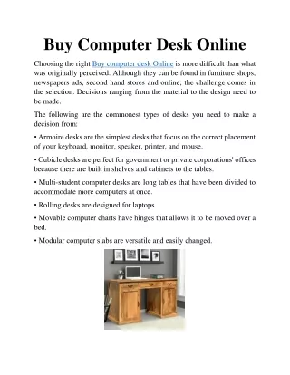 buy computer desk online