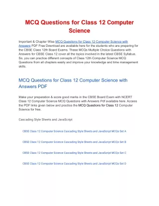 mcq questions for class 12 computer science