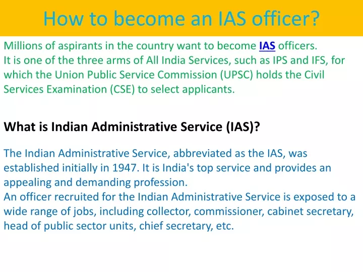 how to become an ias officer