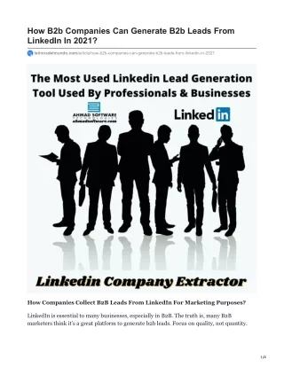 how b2b companies can generate b2b leads from