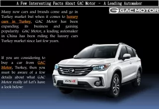 Buy Luxury Cars in Turkey - GAC Motor