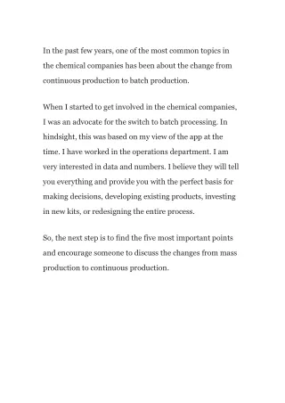 the most common topics in the chemical companies