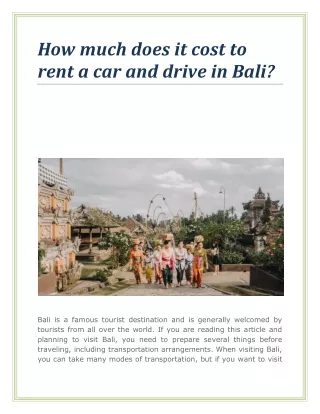 How much does it cost to rent a car and drive in Bali