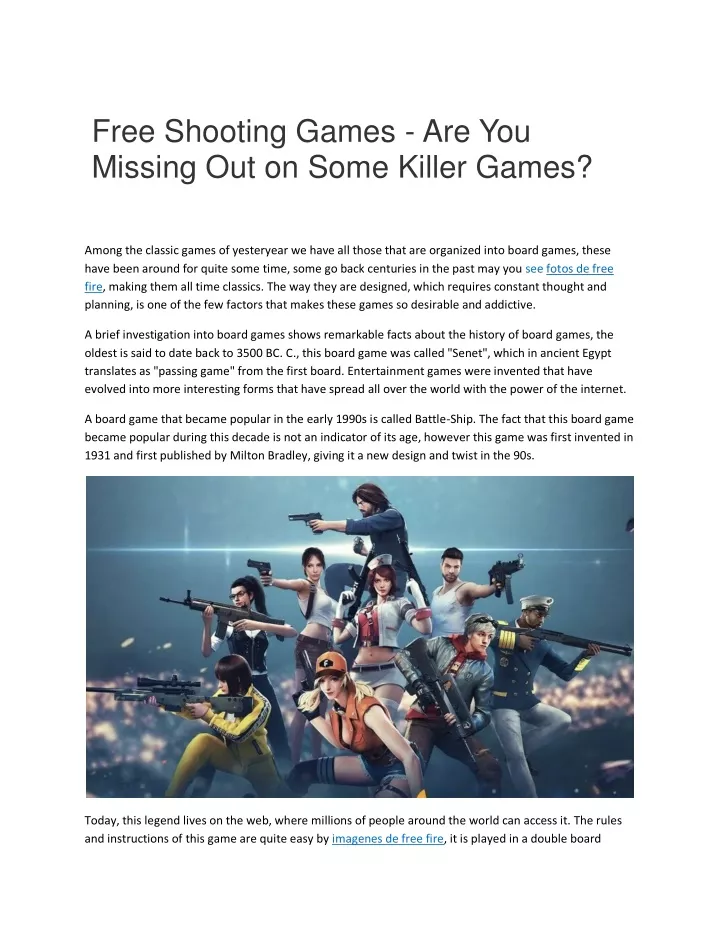 free shooting games are you missing out on some