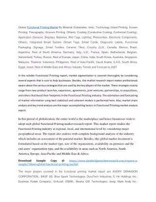 global functional printing market by material