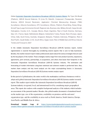 global automatic dependent surveillance broadcast