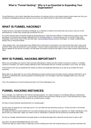 What is "Funnel Hacking". Why is it so Essential to Growing Your Company?